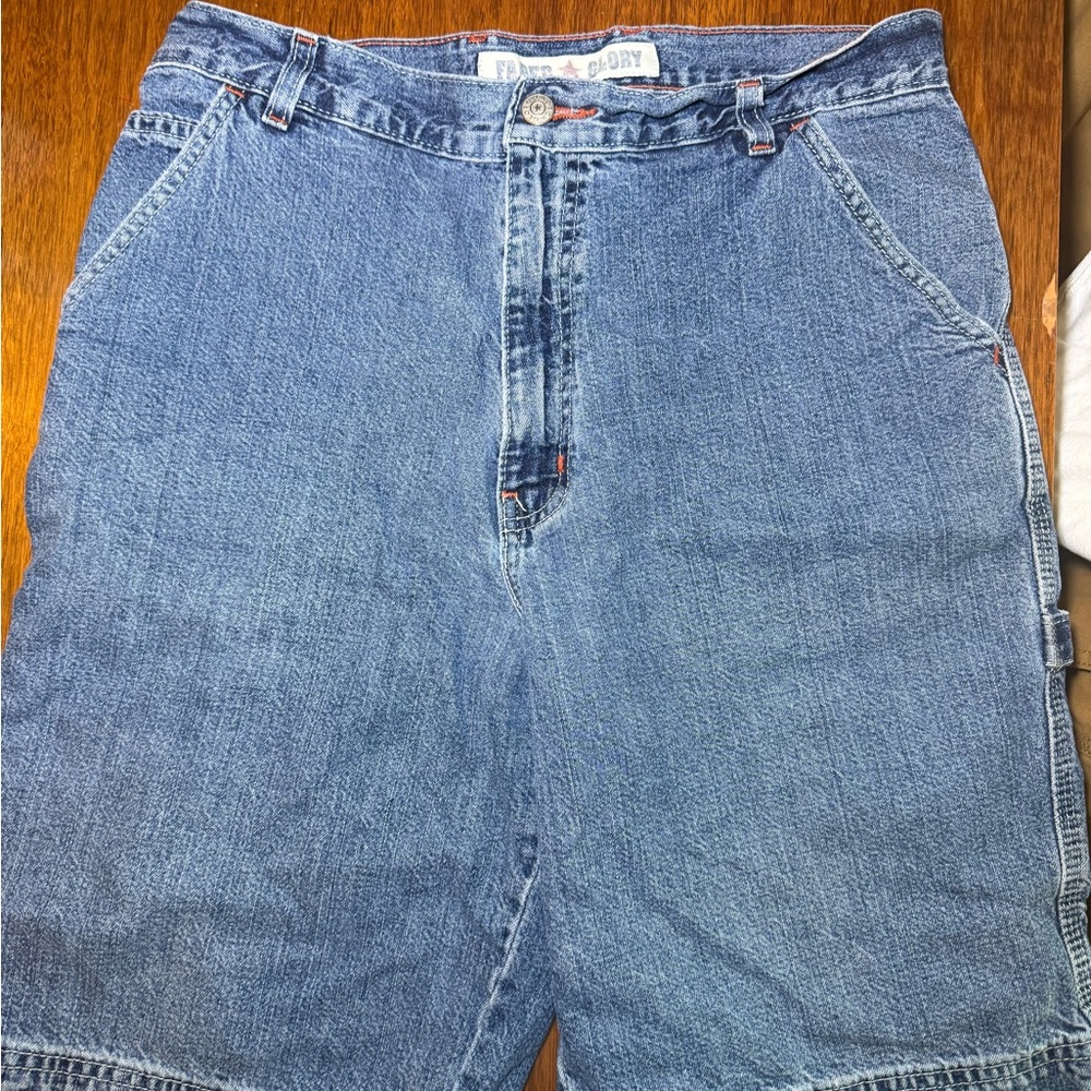 Blue Denim Cargo Shorts